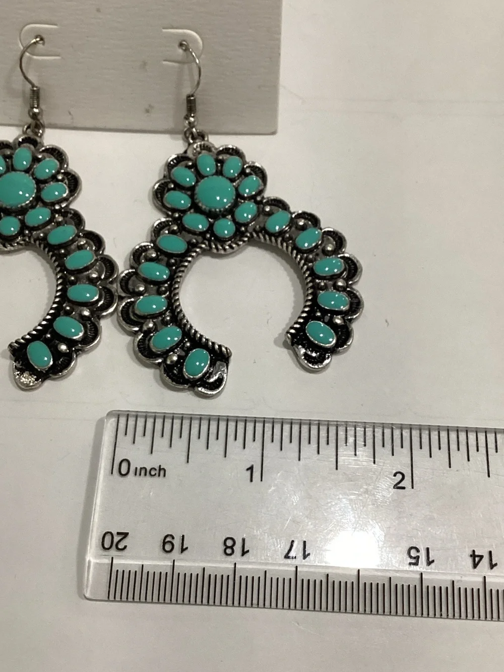 Teal Stone Statement Drop Earrings